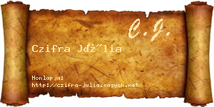 Czifra Júlia névjegykártya